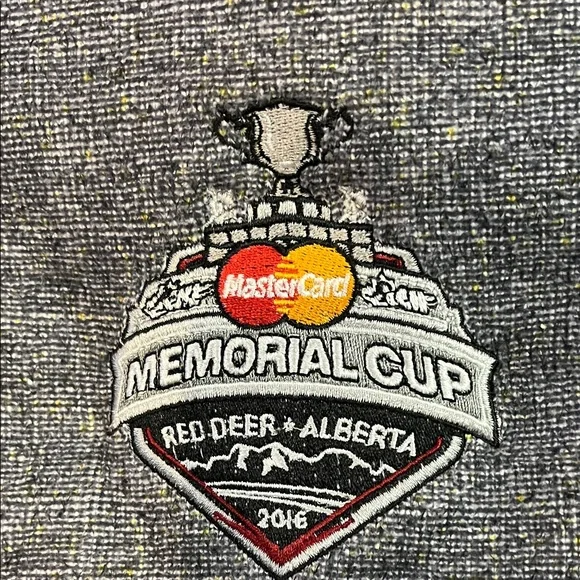 3 for $30 Ashworth Men's Heather Gray Zip-Up Sweater/ Hockey inspired - Picture 2 of 7